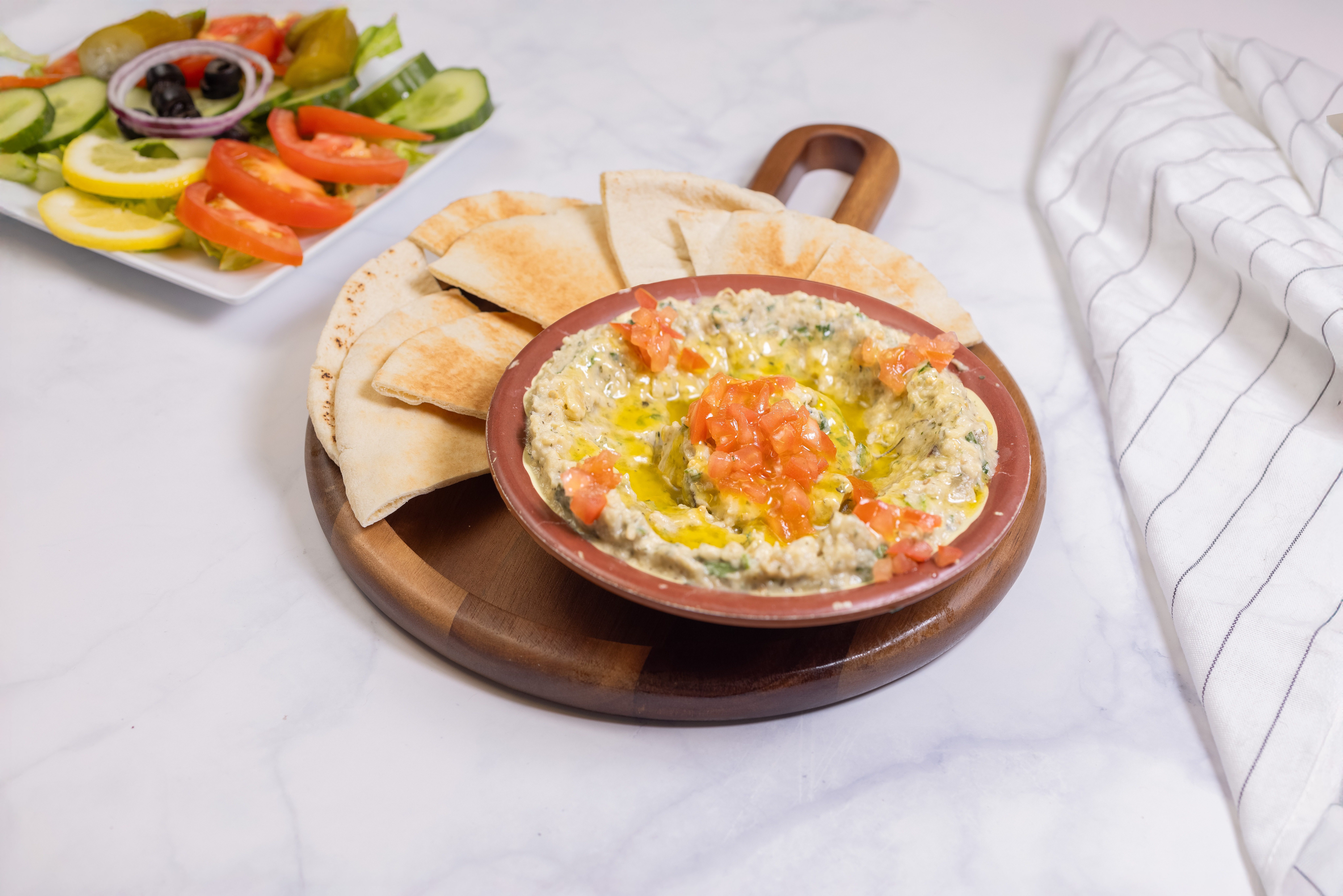 Baba Ghanough With Bread.